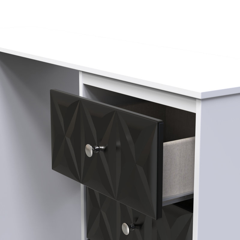 Ceinwen Dressing Table, Deep Black/White