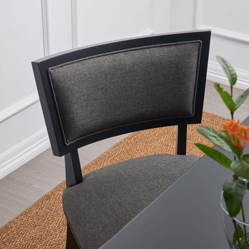 Pristine Upholstered Fabric Dining Chairs, Gray