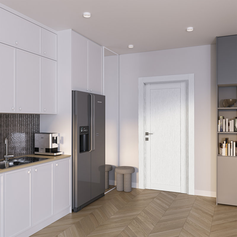 Dalle de porte intérieure en bois manufacturé à 1 panneau Shaker, 17,75 po x 79,37 po, Blanc noble