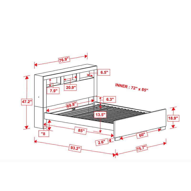 Hamler Solid Wood Platform Bed, California King