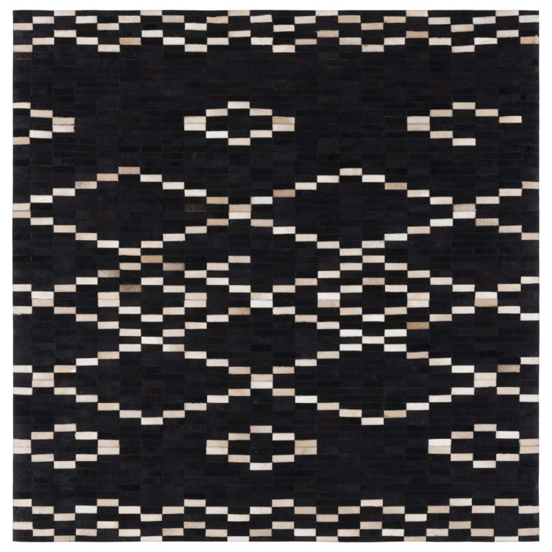 Tapis argyle en cuir Studio, Carré 6 pi