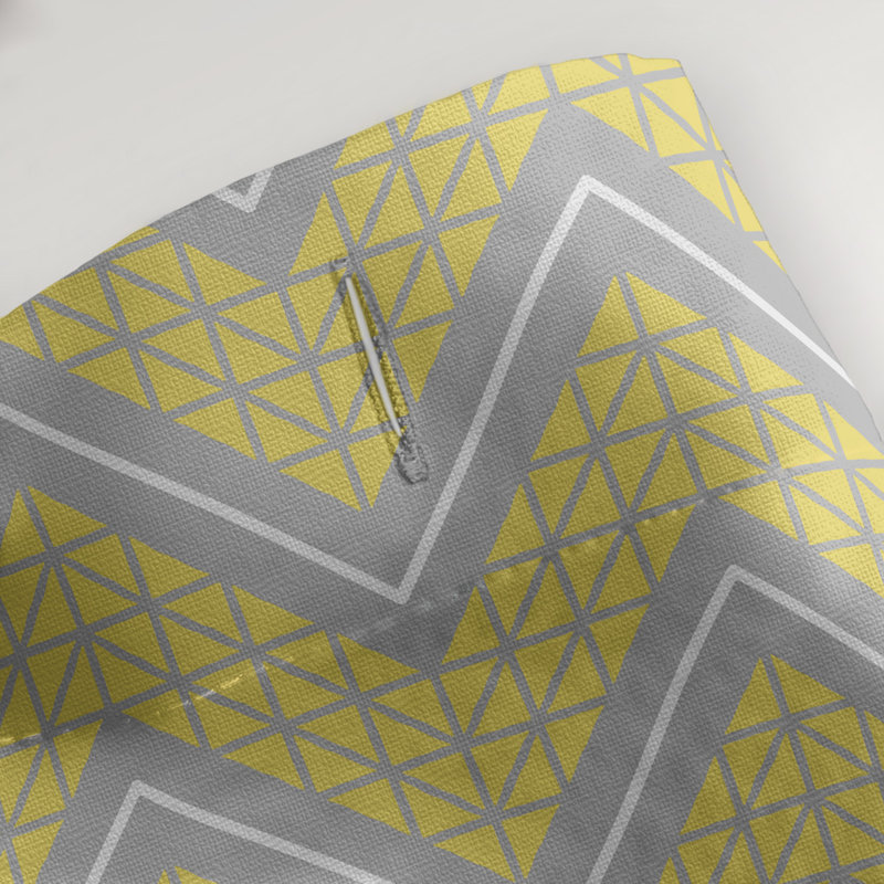 Rideau de douche simple à chevrons à la main classic, Jaune / Gris