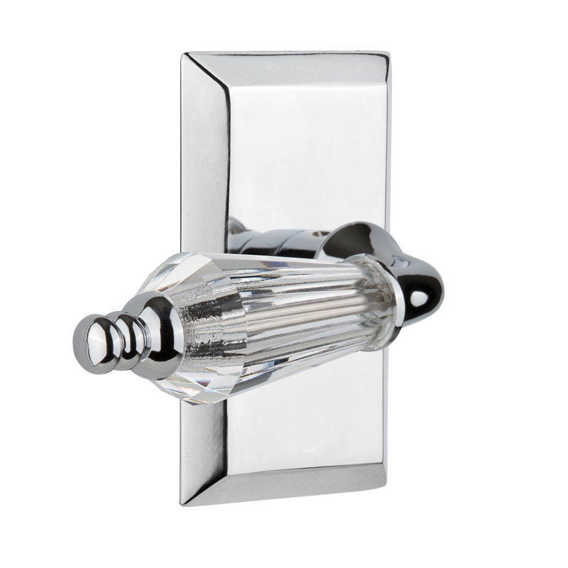 Studio Plate Passage (Hall & Closet) with Parlour Lever, Bright Chrome, 2.75"
