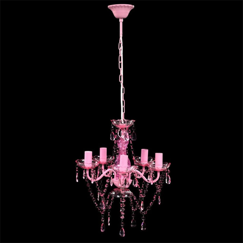 URBNLIVING Crystal Chandelier, Pink