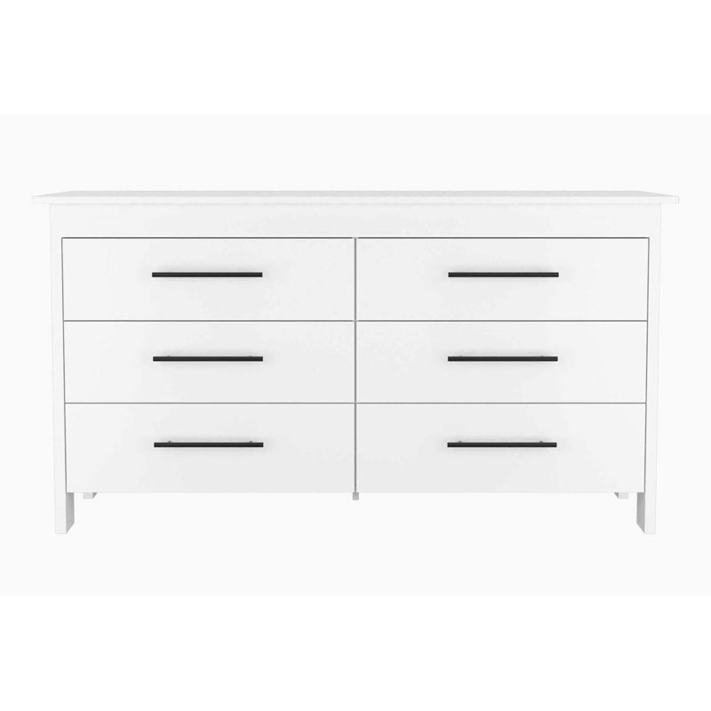 Commode combinée 6 tiroirs l 19 po, Blanc
