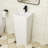 33" Tall Rectangular Ceramic Pedestal Bathroom Sink with Fauce Hole and Overflow
