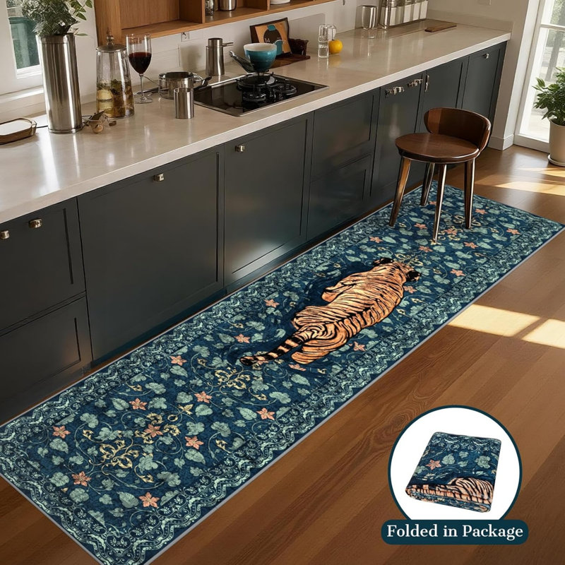 Rectangle 60 cm x 300 cm Animal Print Faux Fur Area Rug