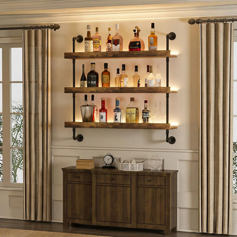 Tablettes flottantes 47,2 po avec lumières DEL