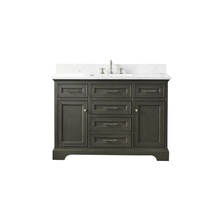 Currahee 48'' Single Bathroom Vanity with Engineered Stone Top
