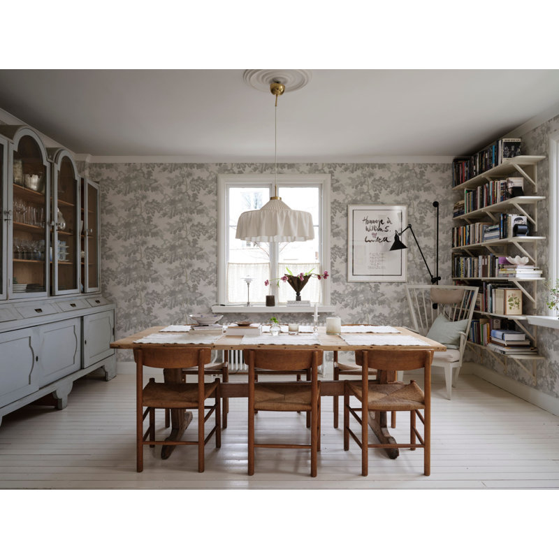 Raphael Floral Wallpaper Roll by Sandberg, Gray