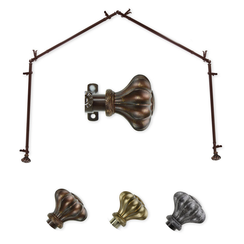 Tringle à rideaux ajustable Darcey, Cacao, 28 po à 48 po (chaque côté)