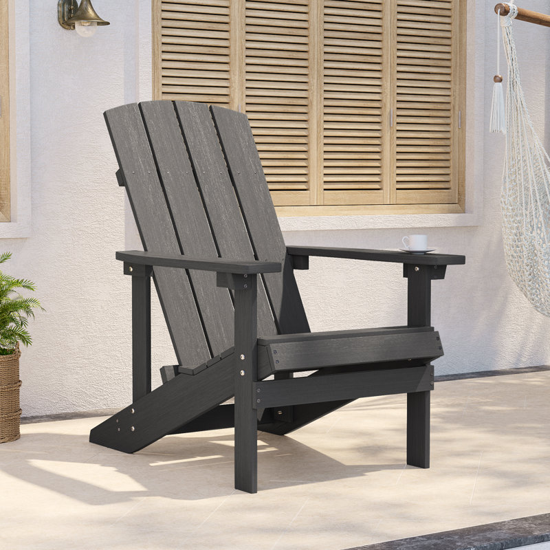 Waskom Classical HIPS Adirondack Chair for Patio Outdoor, Black