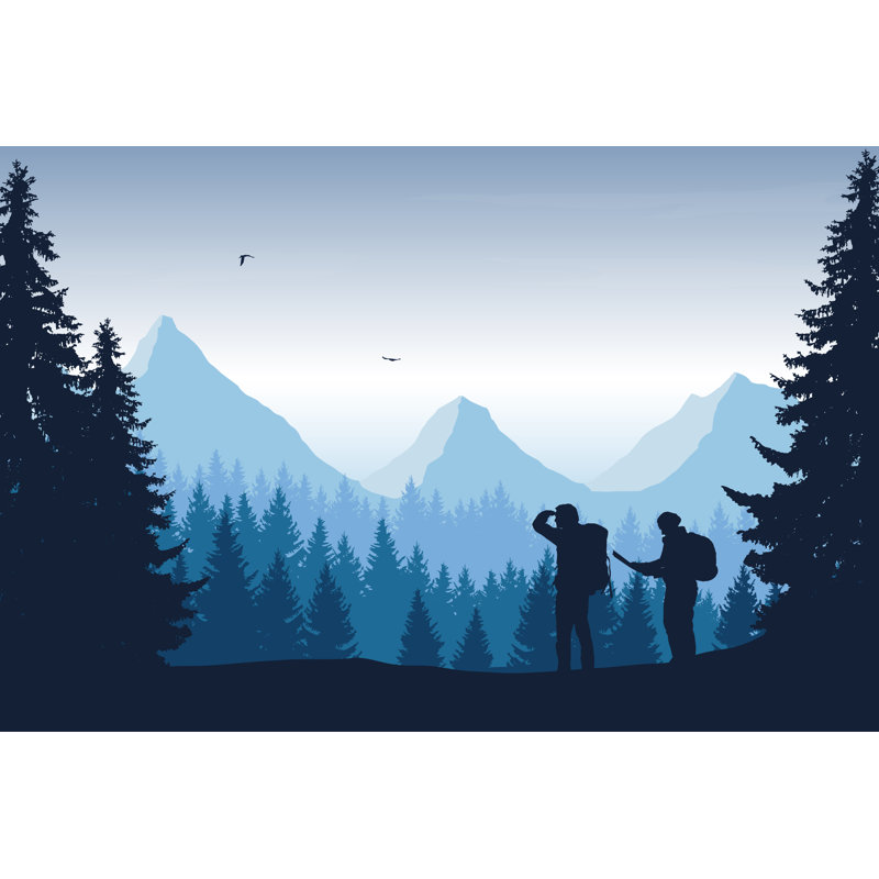 Illustration vectorielle d'une montagne - impression sur toile tendue, H 32 po x l 48 po