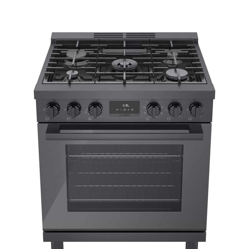 Cuisinière à gaz double autoportante 30 po 4 pieds cubes 800 Series avec convection européenne 800, Noir