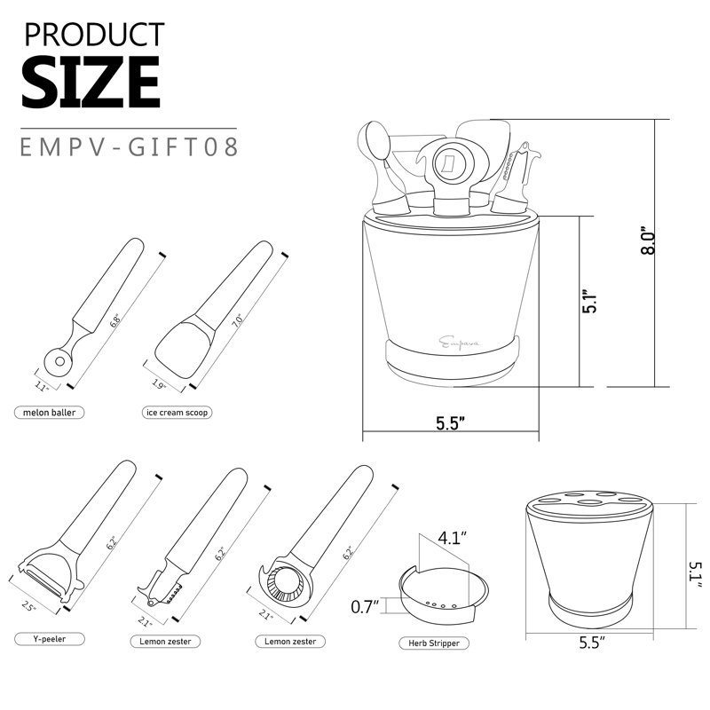 Empava 6 Piece BPA Free Plastic and Nylon Cooking Utensil Set