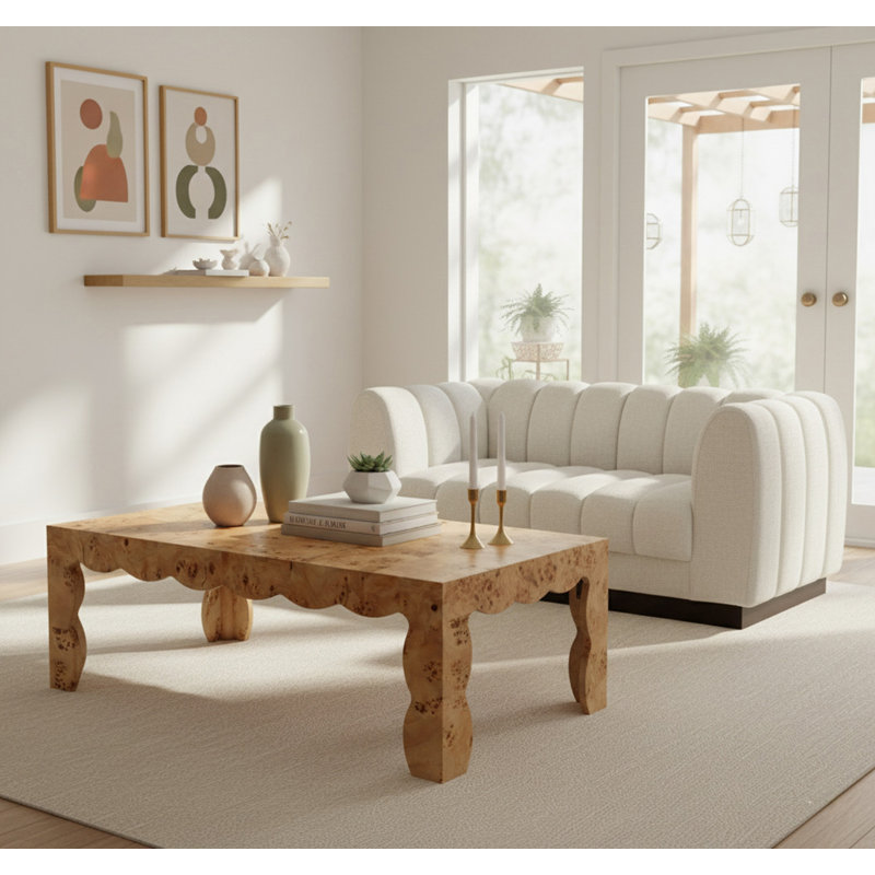 Vassa Burl Veneer Coffee Table, Naturel