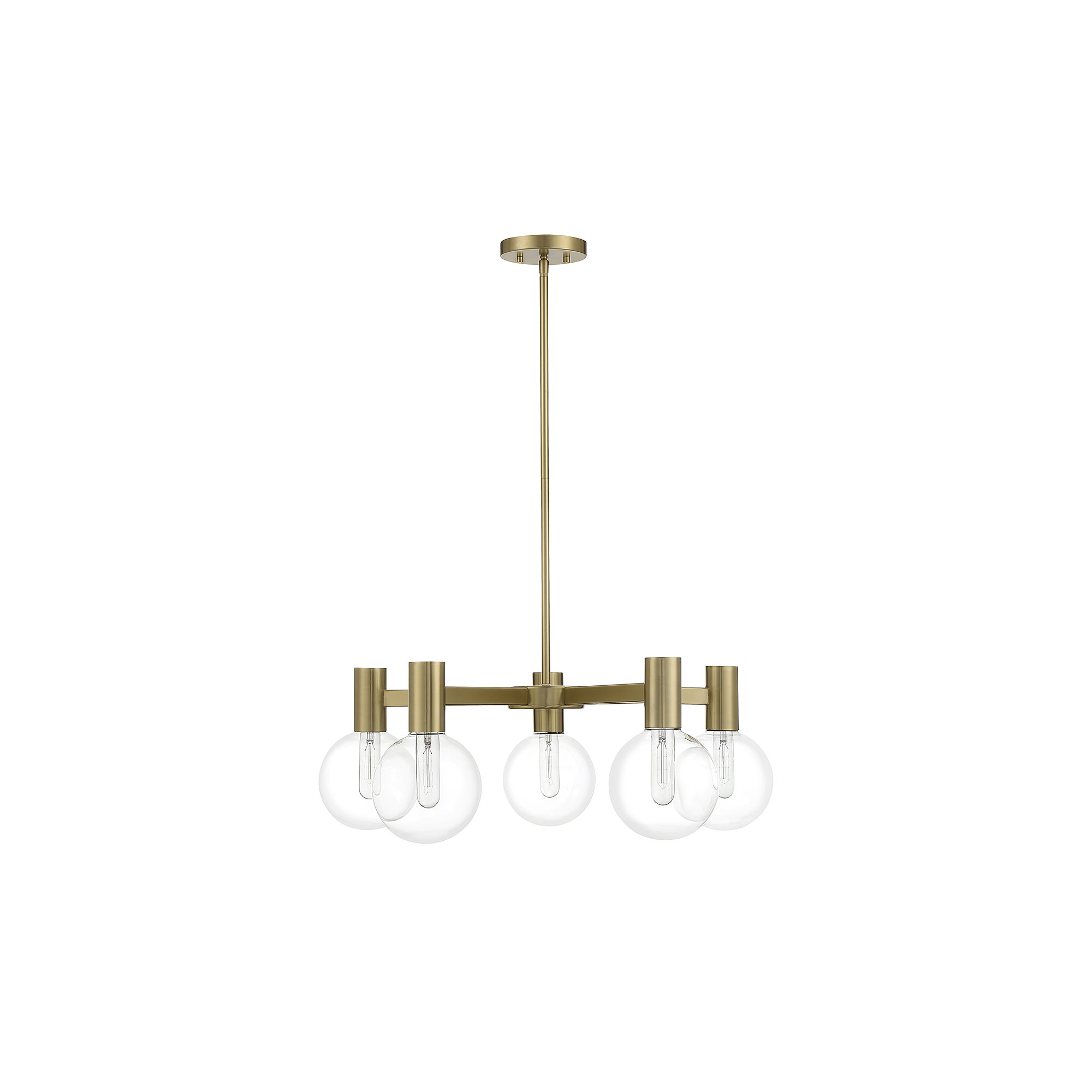 Rorem Chandelier, Brass, 5 Lights