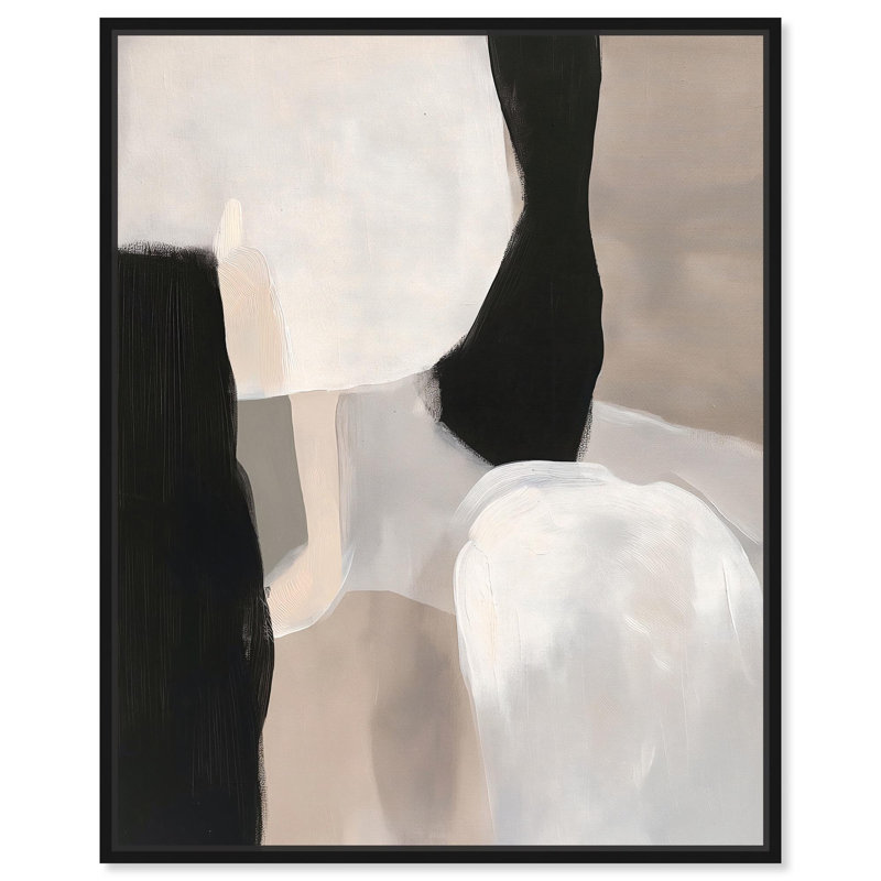 «Soft Shadowplay I Canvas Modern Boho» par Art Remedy, Cadre flottant noir, H 25 po x l 21 po