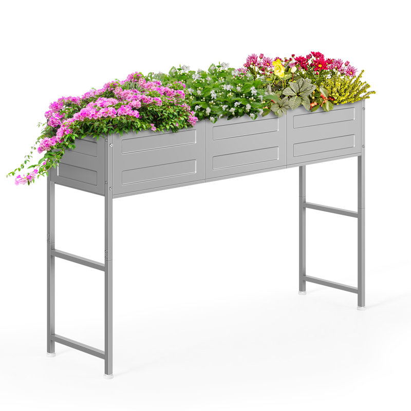 Boîte à fleurs surélevée avec conception résistante aux intempéries