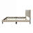 Upholstered King Sized Bed Frame, Squares Design Headboard, Classic Gray With USB Charging, Bed in a Box-1771932039-1771932043