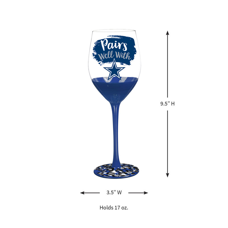 NFL 17 oz. Verre à vin avec boîte-cadeau, Cowboys de Dallas