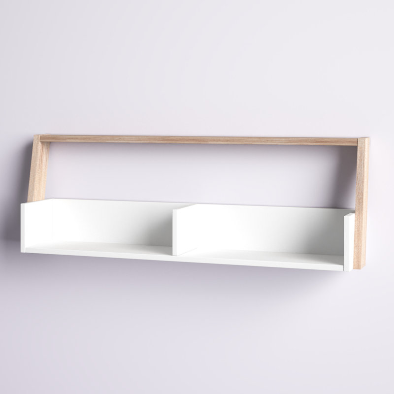 Fresquez 2 Piece Floating Shelf, Weathered White, 16.75" H x 49.5" W x 9" D