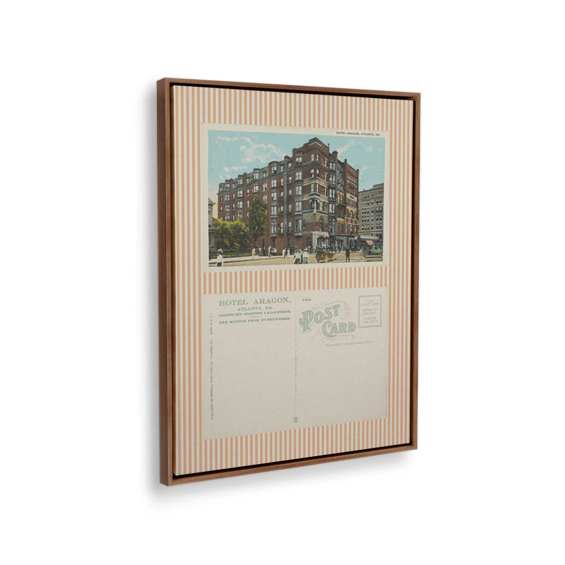 «Hotel Aragon Post card» par Deny Designs, reproduction d'art, 32 x 24, Brun, Toile avec cadre