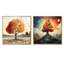 «Orange Basswood American Harmony I», ensemble d'art mural sur toile-34163289-34163291