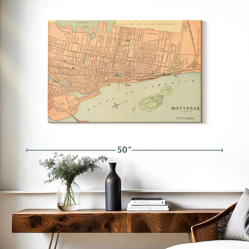 Carte Aliaz de Montréal, H 26 po x l 39 po