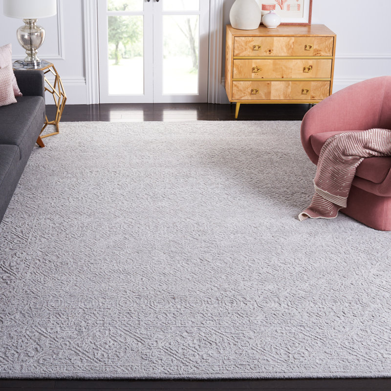 Martha Stewart Hand Tufted Wool/Viscose/Cotton Southwestern Rug in Gray, Rectangle 8' x 10'