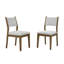 Ensemble de 2 chaises de salle à manger Meny, dossier à panneau gris clair, chêne noyer brun