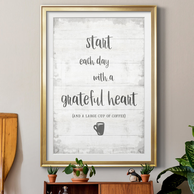 Grateful Coffee - reproduction de cadre photo sur papier, H 30,5 po x l 42,5 po x P 1,5 po, Papier encadré doré