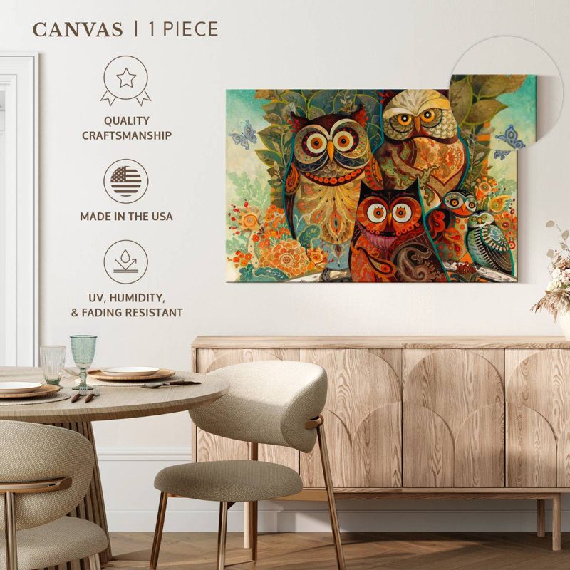 Brampt Forest Owls, 34" H x 51" W