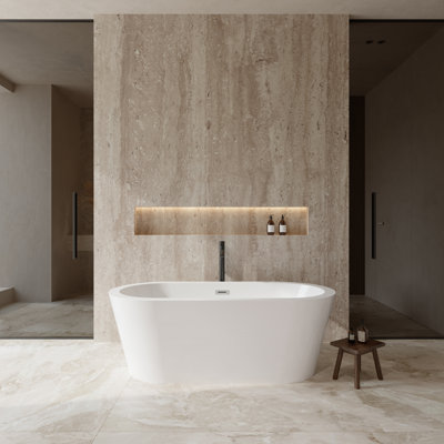 Mermaid 67'' x 31.25'' Soaking Acrylic Bathtub with Faucet