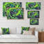 Art fluide vert et bleu acrylique - œuvre d'art moderne et contemporaine sur toile-1708089768-1708089773