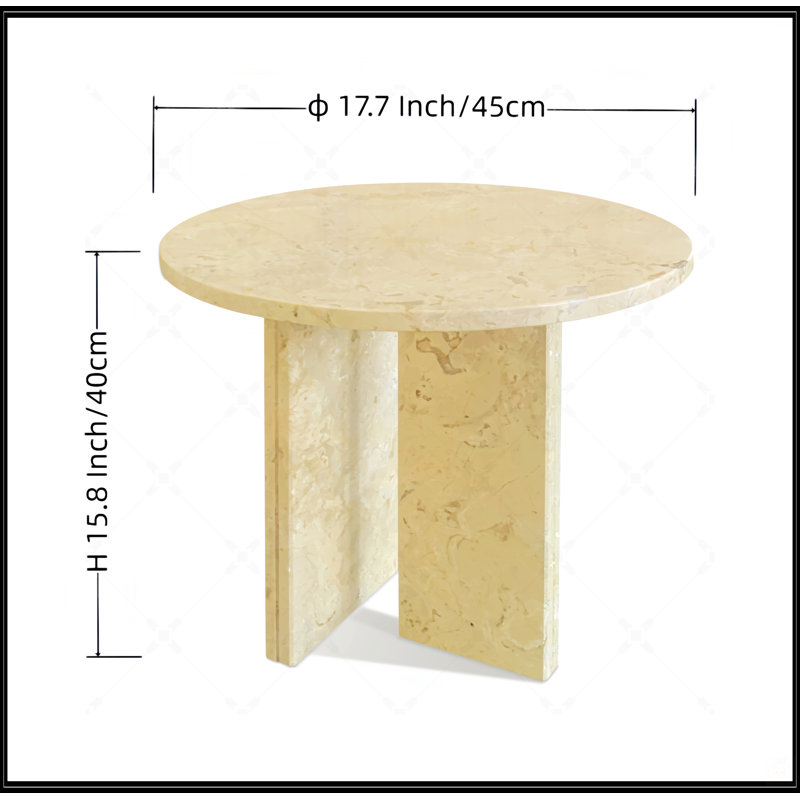Glod Beige Natural Marble Coffee Table, Beige
