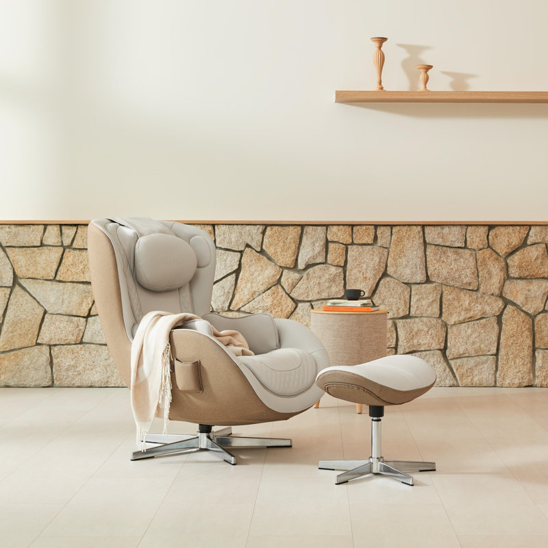 Fauteuil de massage chauffant Nouhaus Nou Campo, Blanc sureau