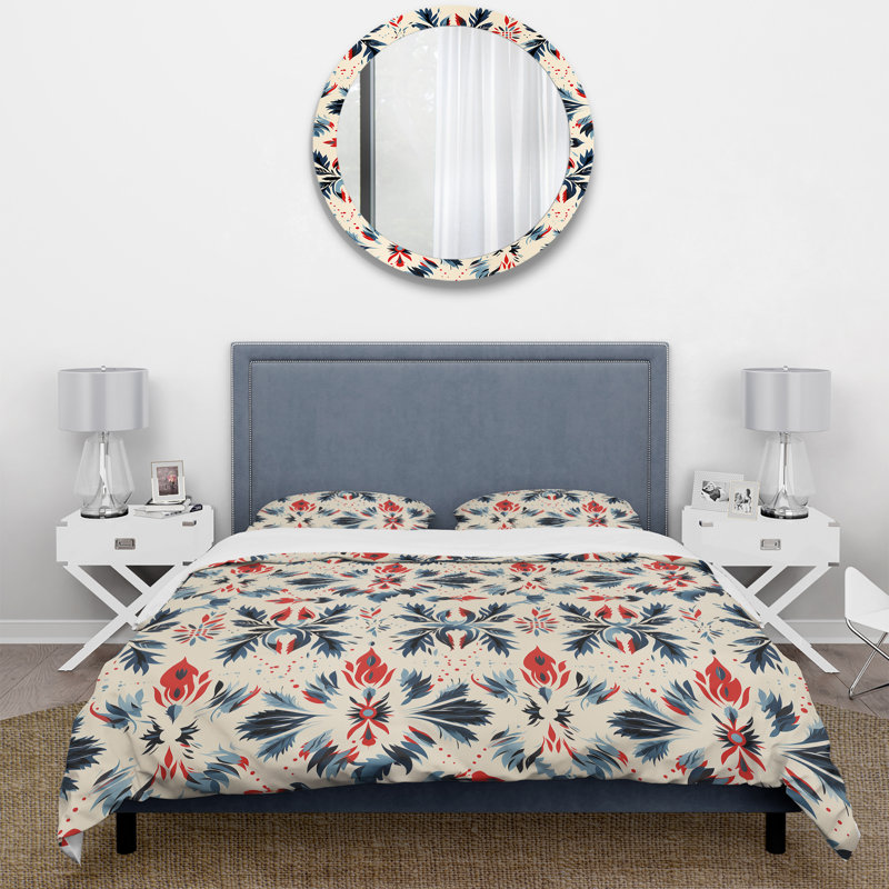 Blue Ikat Tribe Blend Fuse - Ensemble de housse de couette Ikat, Housse de couette pour très grand lit et 2 très