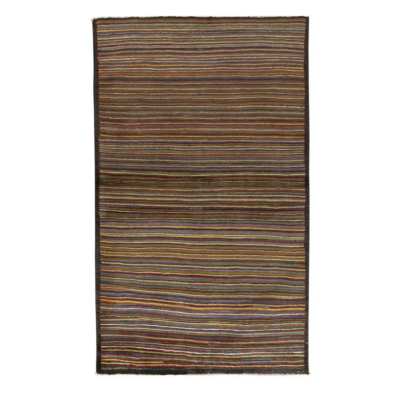 Hand-Knotted High-Quality Brown/Yellow/Blue Area Rug