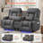 Power Reclining Sofa With Heat And Massage, Bluetooth Speakers And LED Lights, 3 Seater Dual Recliner Sofa With USB Ports And Cup Holders-1979323059