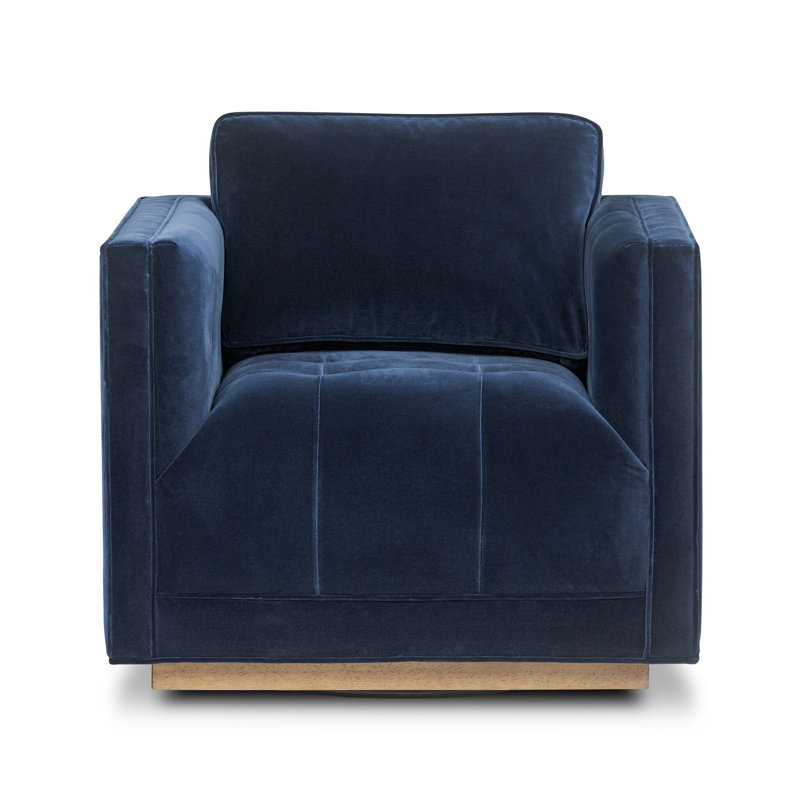 Kiera Swivel Chair-Amici Tobacco, Surrey Midnight Velvet, Weathered Sepia