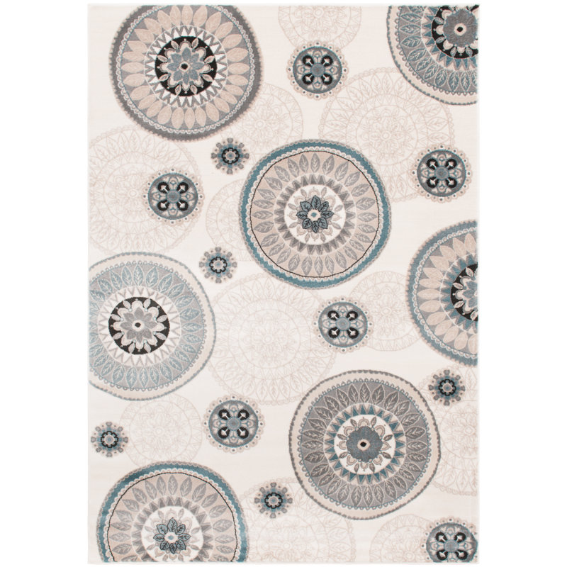 Tapis ivoire à motif géométrique Stratford, Rectangle 5 pi 3 po x 7 pi 7 po