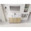 Meuble-lavabo autoportant 48 po avec lavabo en résine et 3 portes d'armoire à fermeture en douceur, contreplaqué, chêne Dune