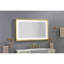 Miroir de salle de bain 48 po x 30 po en aluminium avec brouillard, 3 couleurs changeantes, gradation continue, réflexion claire, bon éclairage, interrupteur mural en or brossé, atmosphère,