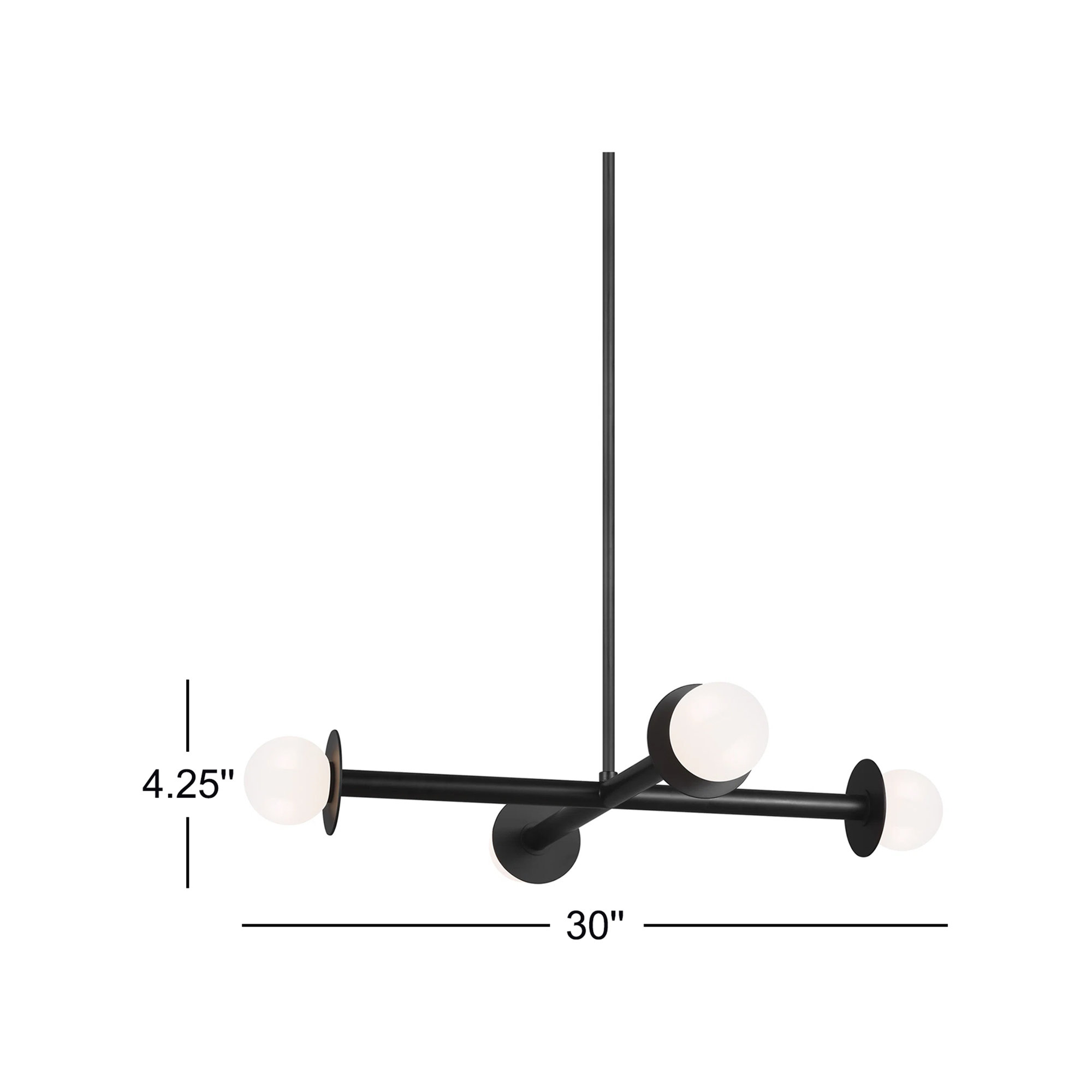 Allegra 30" W 4-Light Metal Linear Chandelier, Burnished Brass