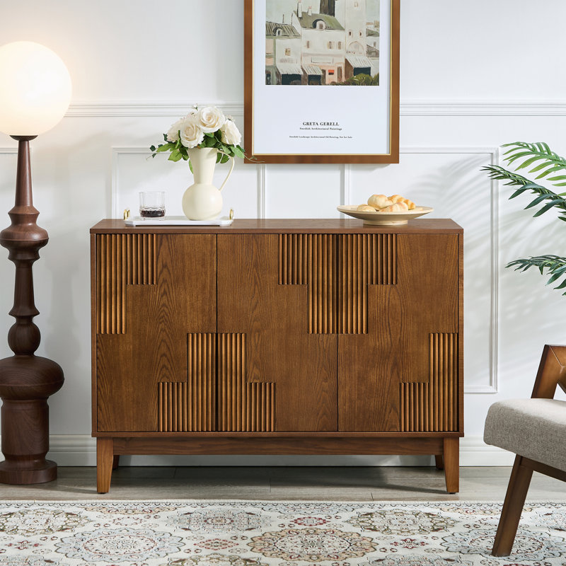 Buffet avec rangement et tablettes réglables, Walnut