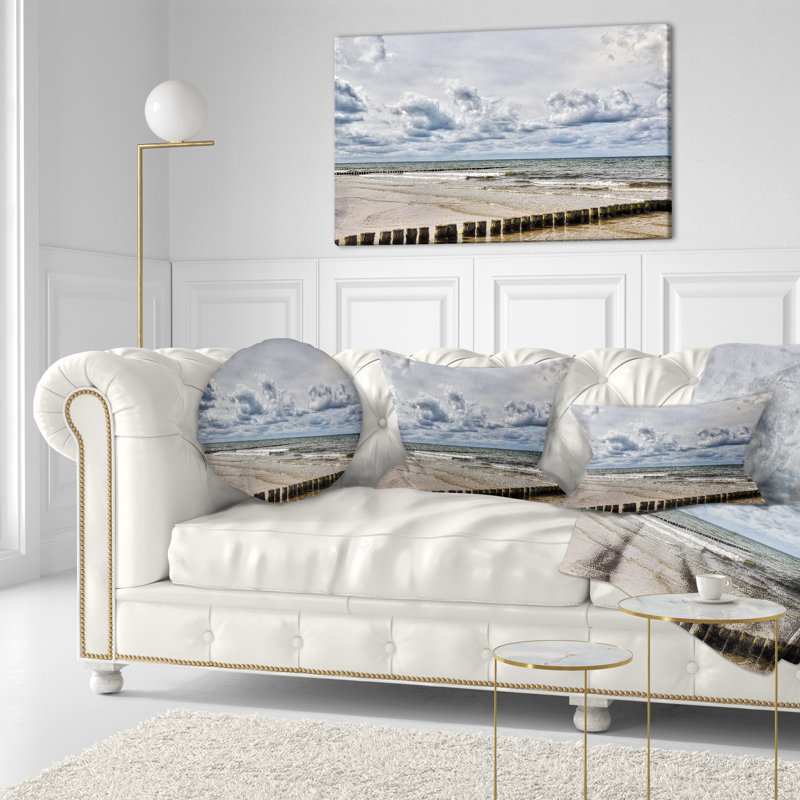 Temps orageux dans la mer d'Hiddensee - Oreiller imprimé Sea & Shore, 12 po x 20 po, Coussin lombaire
