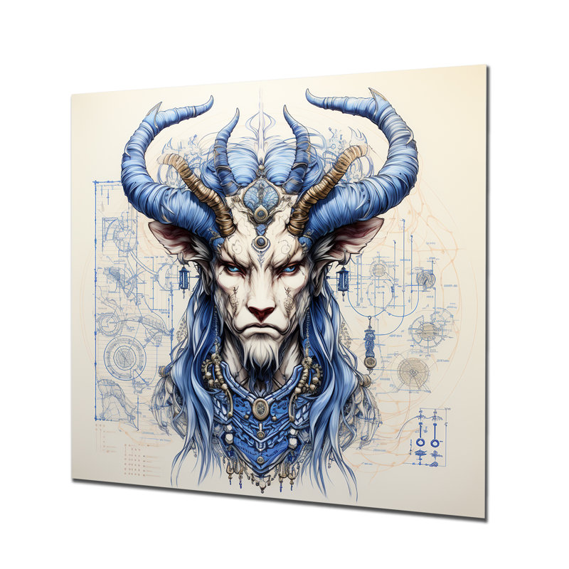 «Blue Mythical Creature», art mural en métal «Mythical Creatures», H 16 po x l 16 po