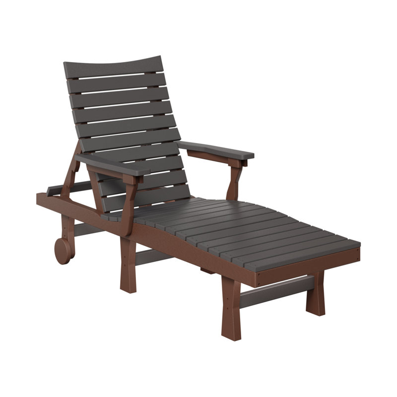 Berlin Gardens Bristol Chaise Lounge, Smoke Gray Top/Chocolate Brown Base
