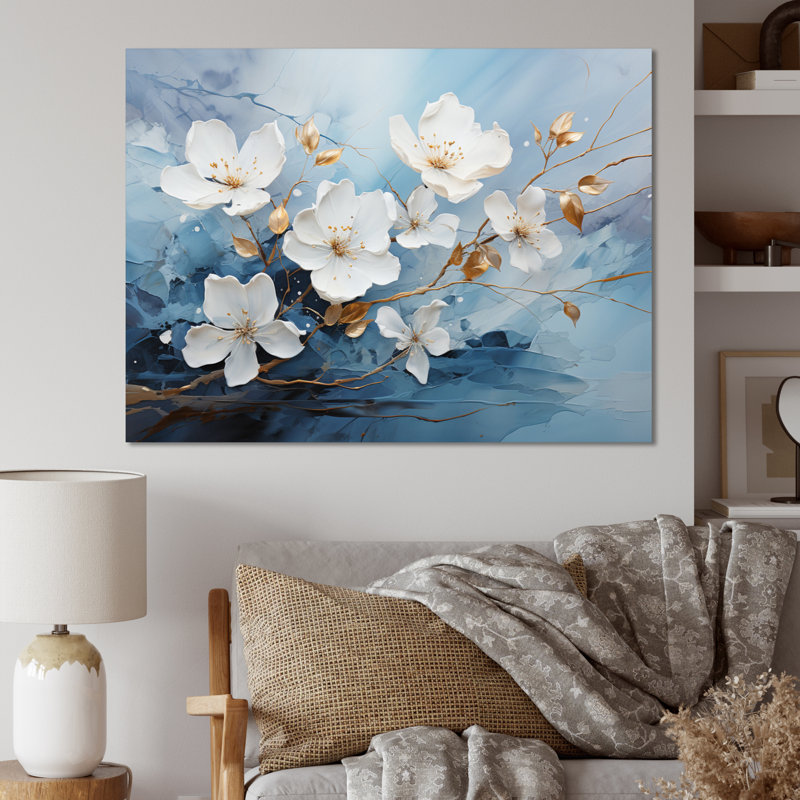 Abstract Nimbus Intense Flowers, reproduction d'art sur toile, H 12 po x l 20 po x P 1 po, Toile tendue